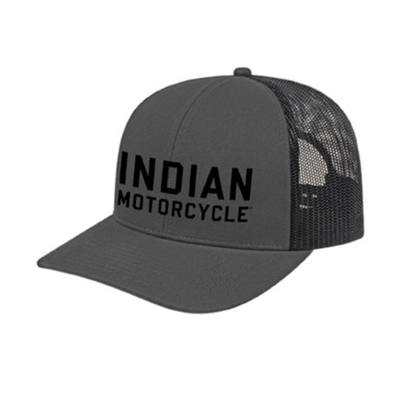 Bairs Indian Motorcycle Hat, Charcoal/Black