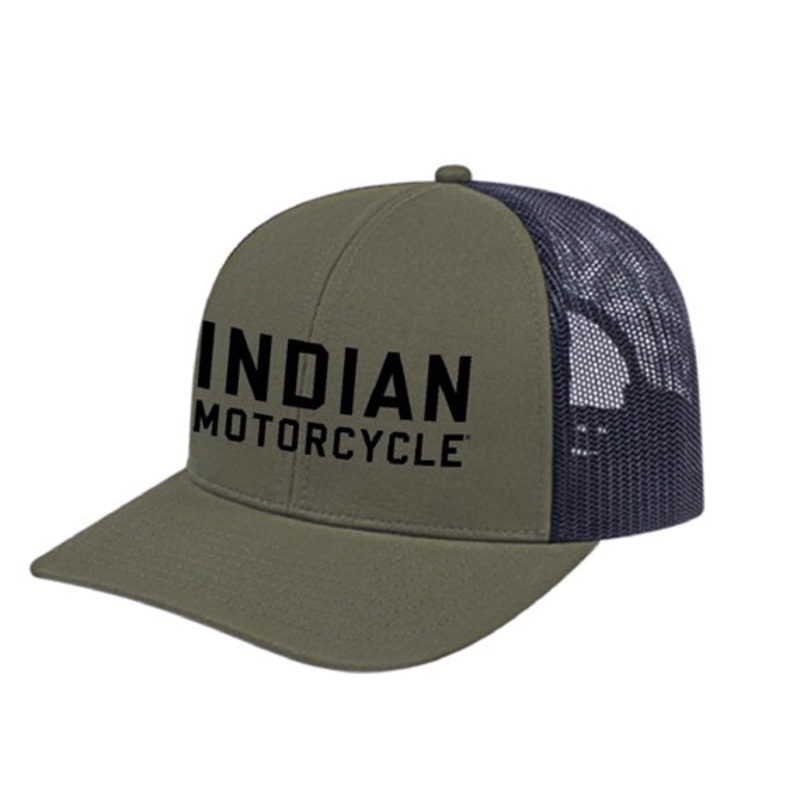 Bairs Indian Motorcycle Hat, Green/Black