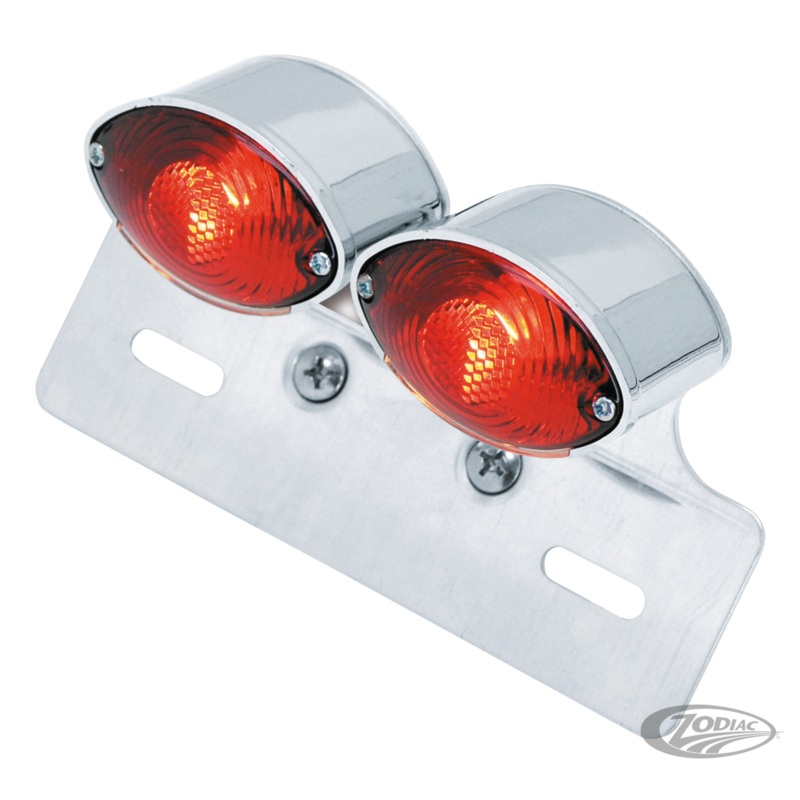 Universal Dual Mini Cat Eye Taillight With License Bracket DDK3434287077