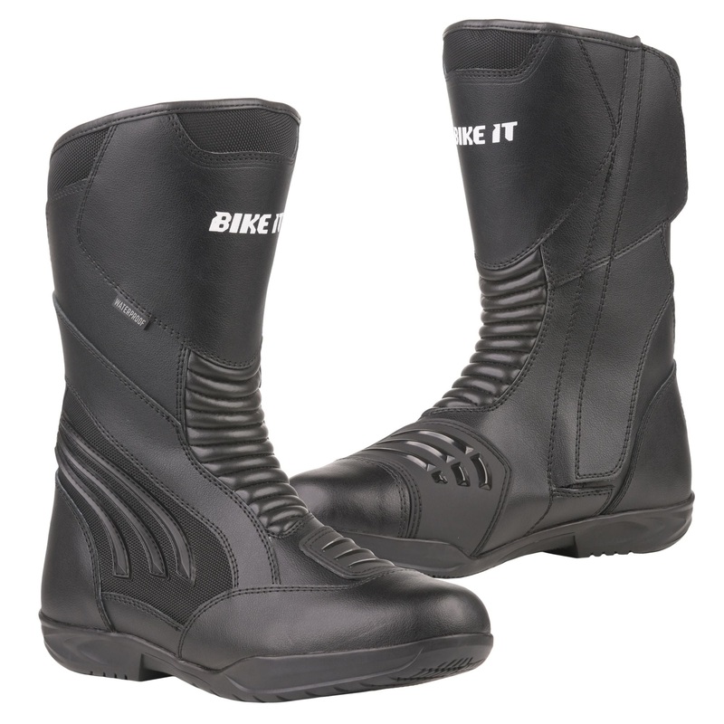 Bike It ‘Burhou’ All-Seasons Waterproof Black Sports Touring Motorcycle Boot (UK 11 / EUR 45)