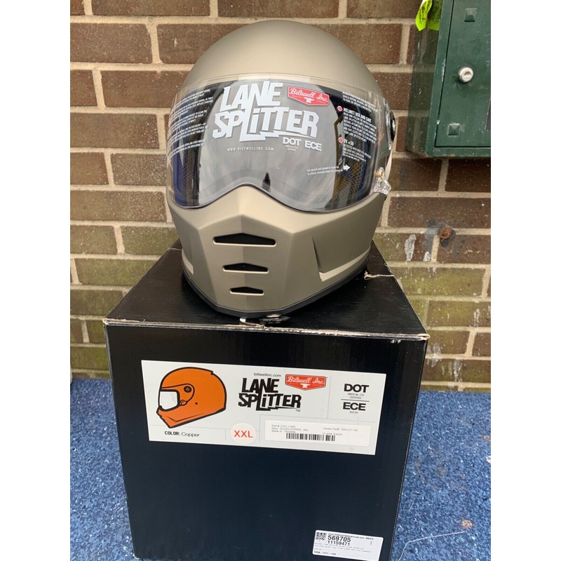 Biltwell Lane Splitter Gen 2 Full Face Motorcycle Helmet – Titanium DDK3434282070